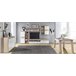 Mesa extensível de jantar AKRON Branco/ Madeira
