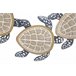 Decoração em Metal e Madeira Tartarugas 1 Multicor