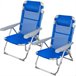 Pack económico 2 cadeiras de praia Gomera cadeiras de praia multiposição anti-tombamento c/ almofada 48x60x90 cm Aktive Cinza