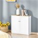 Aparador MDF, Madeira de borracha HOMCOM 80 Branco