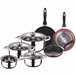 Bateria de 7pcs: panela sem tampa + tapa com tampa Multicor