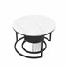 Mesa de centro, mesa de sala, iluminação LED, gavetas 70x45 Branco/ Preto