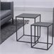 Well Home Conjunto de 2 mesas quadradas de metal Preto