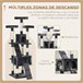 Arranhador para Gatos Aglomerado de Madeira, Pelúcia e Sisal Cinza
