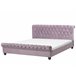 Beliani Cama com estrado Veludo AVALLON 233x192 Rosa