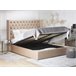 Beliani Cama com armazenamento Veludo LUBBON 190x217 Bege