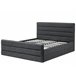 Beliani Cama com estrado Poliéster VALBONNE 216x191 Cinza Escuro