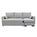 Chaise longue com cama MARLON reversível 3 lugares cinza Cinza