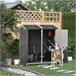 Abrigo de Jardim Madeira de Abeto Outsunny 139 Cinza