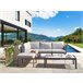 Beliani Conjunto lounge Aço SKALA Cinza Claro