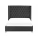 Beliani Cama com estrado Veludo LUBBON 152x215 Preto