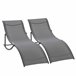 2 espreguiçadeiras dobráveis Aluminum, Texteline Outsunny Cinza