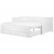 Beliani Cama com estrado Madeira de seringueira CAHORS 186x209 Branco