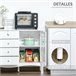 Aparador de Cozinha MDF, Vidro Temperado HOMCOM 136 Branco