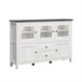 Aparador de 5 portas e 2 gavetas com LED Duck Branco/ Madeira
