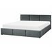 Beliani Cama com armazenamento Veludo BOUSSE 191x219 Bege