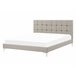 Beliani Cama com estrado Veludo AMBERT 148x212 Cinza