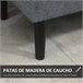 Banco para Pé de Cama Poliéster, Espuma e Madeira de Borracha Cinza