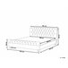 Beliani Cama com estrado Veludo AVALLON 192x233 Azul Marino