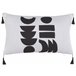 Beliani Almofada decorativa LIRIOPE 30x50 Branco/ Preto