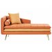 Beliani Chaise longue izquierdo Terciopelo GONESSE Laranja