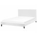 Beliani Cama com estrado Veludo FITOU 190x214 Branco