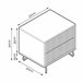 Mesa de cabeceira MARY 50x50x40cm 2 gavetas brancas Branco