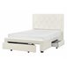 Beliani Cama com armazenamento Veludo LIEVIN 145x217 Creme