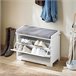 Banco para sapatos com 1 aba dobrável FSR184-K-W SoBuy PT Branco