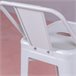 Banqueta industrial de metal com encosto baixo  - Bistro Branco