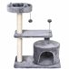 Arranhador para Gatos Aglomerado de madeira, Pelúcia e Sisal Cinza