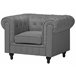 Beliani Conjunto de sofás CHESTERFIELD Cinza Claro