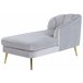 Beliani Chaise longue Veludo ALLIER Azul Marino