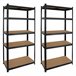 Pack 2 Prateleiras Modulares com 5 Prateleiras Ajustáveis ​​O91 Preto
