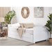 Beliani Cama com estrado Madeira de seringueira CAHORS 186x209 Branco