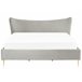 Beliani Cama Terciopelo CHALEIX 188x212 Cinza Claro