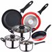 5 peças Conjunto de bateria de cozinha + 3 panelas Cromada