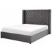 Beliani Cama com armazenamento Veludo LUBBON 210x217 Cinza