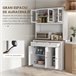 Armário de Cozinha MDF e Melamina de Madeira HOMCOM Branco