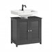 Armário de lavatório com 2 portas FRG237-W SoBuy 60 Cinza