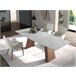 ANGEL CERDA Mesa de jantar extensível barril oval mármore porcelânico e nogueira 230x90 ANGEL CERDA Mesa de jantar extensível barril oval mármore porcelânico e nogueira 230x90 Nogal