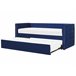 Beliani Cama com estrado Veludo GASSIN 100x231 Azul Marino