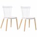 Pacote de 2 cadeiras Alna para sala de estar, sala de jantar e cozinha Branco/ Madeira