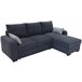 Chaise longue com cama BROADWAY reversível 3 lugares cinza escuro Cinza Escuro