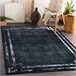 ANDRE 1486 Tapete Quadro vintage antiderrapante 80x150 Preto