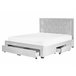 Beliani Cama com armazenamento Veludo LIEVIN 165x217 Azul Marino