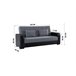 Sofá cama PRIMA  3 lugares preto cinza Preto / Cinza
