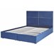Beliani Cama baú Veludo VERNOYES 188x214 Azul Marino