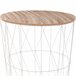 Mesa Ctro Auxiliar Grande Kumi para Sala de Estar 47x47 Branco/ Madeira