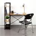 Max Home Secretária com prateleiras em madeira e aço 120x64 Preto/ Madeira